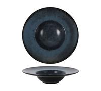 Assiettes YAKI rondes de 6 Pièces creuses en Porcelaine décorée, plat pour soupe, entrées, desserts et salades - D 28 x H 6,8 cm