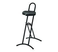 STIER Assis-debout repliable, hauteur d';assise 600-850 mm, assise en PU, noir, forme ergonomique, réglage en hauteur, chaise d'atelier