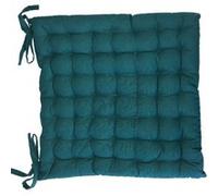 Assise de chaise matelassée en coton bleu paon G