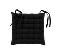 Douceur d'Intérieur, Assise Matelassée (38 x 38 cm) Twily Noir, Coton/Polyester Recyclé