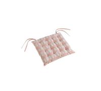 Assise matelassee 40 x 40 cm coton imprime carlota Nude Beige
