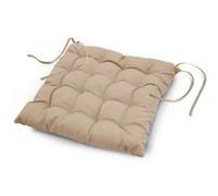 Galette et housse de chaise DOUCEUR D'INTERIEUR Assise matelassee 40 x 40 cm polyester uni essentiel Lin
