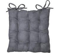 Assise matelassee 40 x 40 cm suede uni suedine Anthracite Gris