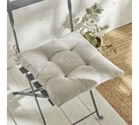 Assise matelassée - CHARME - Chambray x Petite Broderie Berenice - 40 x 40 cm G