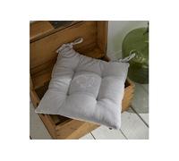 TODAY Assise matelassée CHARME Chambray x Petite broderie Constance 40 x 40 cm