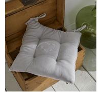 Assise matelassée - TODAY - CHARME - Chambray x Petite Broderie Constance - 40 x 40 cm