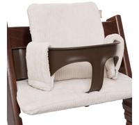 Jollein Réducteur de Chaise Haute - Cloudy Rib - Oatmeal - Lavable - Coussin de Chaise Haute - 27x45x2 cm
