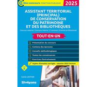 Assistant (principal) territorial de conservation du patrimoine et des bibliothèques - Tout-en-un (Catégorie B - Concours 2025) Concours externe - Concours interne - 3e concours - Examen professionnel