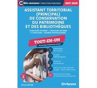 Assistant territorial (principal) de conservation du patrimoine et des bibliothèques - Tout-en-un (Catégorie B -?Concours 2027-2028) Concours externe - Concours interne - 3e concours - Examen professi