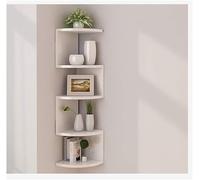 Asskanaer Étagères de Coin murales, étagère Murale Radiale à Angle Radial Classique à 5 Niveaux for Le Rangement d'étagères de bibliothèque (Color : White)