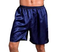 Asskyus Short de Nuit pour Homme, Lot de 2 Satin (L, Bleu)