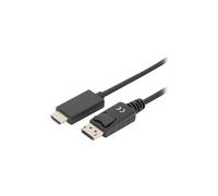 DIGITUS Câble adaptateur DisplayPort vers HDMI - UHD 4k/60Hz - HDMI 2.0 - Displayport 1.2 - 3m - Compatible avec moniteur, carte graphique de jeu - noir