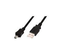 DIGITUS Câble de raccordement USB 2.0 - 3 m - USB A - Mini-USB B - USB 2.0 - Mâle/Mâle - Noir