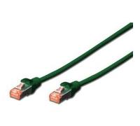 DIGITUS Câble LAN Cat 6-3m - RJ45 Câble réseau - S/FTP blindé - Compatible Cat 6A & Cat 7 - Vert