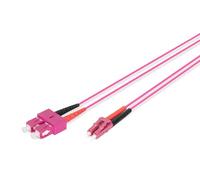 Assmann Electronic DK-2532-01-4 Rose | 1/10/40/100 Gbit/s - Câble LAN en fibre optique multimode MM - Type de fibre : 50/125 µ - Violet
