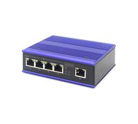 ASSMANN Electronic DN-650105 Switch Fast Ethernet 5 ports RJ-45 10/100, 1Gbit/s, MAC 2000, IEEE 802.3/u/ab/x, 12-48V DC, Montage Mural/Rail DIN