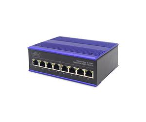 ASSMANN Electronic DN-650106 Commutateur 8 ports Fast Ethernet 10/100 RJ-45, 1.6 Gbit/s, MAC 2000 entrées, IEEE 802.3/u/ab/x, 12-48V DC, Montage mural/DIN
