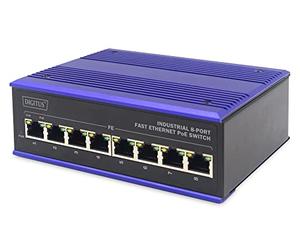 ASSMANN Electronic DN-650108 commutateur réseau Fast Ethernet (10/100) Connexion Ethernet, supportant l'alimentation via ce port (PoE) Noir, Bleu