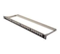 Digitus Panneau de Brassage DN-91422 – 19 pouces 24 ports Keystone – Blindé 0,5U Noir