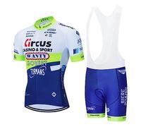 assocauicy Maillot De Cyclisme Homme,Respirant Manche Courte SéChage Rapide T-Shirt Et Cuissard à Bretelle 3D Gel Rembourré