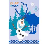Associated Weavers 621921 Tapis La Reine des Neiges Olaf et Swen Polyamide Bleu 133 x 2 x 95 cm