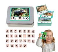 Association De Reconnaissance De Lettres pour, Cartes Flash pour Tout-Petits, Jeux D'orthographe Alphabet 12.5x9.3x4cm / 4.92x3.66x1,57 Pouces Éducatifs Et Interactifs/Faciles À Manipuler Po