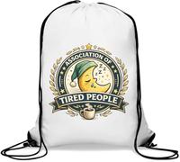 Association of Sleepy and Tired People Sac de gym décontracté avec cordon de serrage Blanc