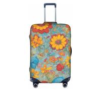 ASSORT Housse de protection élastique pour valise de voyage avec impression couleur vive, anti-rayures et lavable, plusieurs tailles, blanc, Small