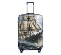 ASSORT Old Pirate Ship In The Sea Print Housse de protection élastique pour valise, anti-rayures, lavable, plusieurs tailles, Blanc, Small