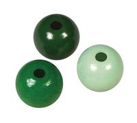 Assort. Perles En Bois Fsc 100%, 8mm Ø, Tons Verts, Polies, 82 Pièces