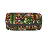 ASSORT Présentation de divers légumes imprimés grande trousse à crayons papeterie organisateur pochette avec fermeture éclair, pour bureau et université