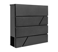 Assorted Collections Boîte aux Lettres Murale avec Porte-journaux | Boîte aux Lettres verrouillable avec 2 clés | Design Moderne | Facile à Installer, 37 x 10,5 x 37 cm (Noir)