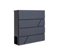 Assorted Collections Boîte aux Lettres Murale avec Porte-journaux, verrouillable avec 2 clés, Design Moderne, Facile à Installer, 37 x 10,5 x 37 cm (Gris)