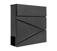 Assorted Collections Boîte aux Lettres Murale avec Porte-journaux, verrouillable avec 2 clés, Design Moderne, Facile à Installer, 37 x 10,5 x 37 cm (Noir)