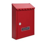Assorted Collections Boîte aux lettres murale | boîte aux lettres verrouillable en acier galvanisé avec 2 clés | résistante aux intempéries Boîte aux lettres, 21 x 30 x 7 cm (rouge)