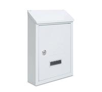 Assorted Collections Boîte aux Lettres Murale verrouillable avec 2 clés, résistante aux intempéries, Facile à Installer, 21 x 30 x 7 cm (Blanc)