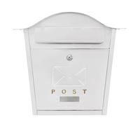 Assorted Collections Boîte aux Lettres Murale | Design Classique, Grande boîte aux Lettres verrouillable avec 2 clés | Résistante aux intempéries, Facile à Installer | Blanche, 35,5 x 26 x 10 cm