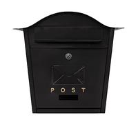 Assorted Collections Boîte aux Lettres Murale idéale pour sécuriser Les Lettres et Les Colis - Imperméable et Durable avec Design élégant verrouillable et Construction en Fonte (Noir)