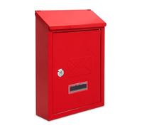 Assorted Collections Boîte aux lettres murale verrouillable avec 2 clés, résistante aux intempéries, facile à installer, 21 x 30 x 7 cm (rouge)