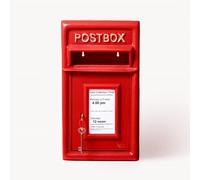 ACL Royal Mail Box Boîte aux lettres rouge avec serrure Boîte aux lettres montée sur pilier Réplique de boîte postale Royal Mail verrouillable Boîte aux lettres en fonte durable (rouge, 25 D x 44 H)