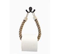 Assorted Collections Porte-Rouleau de Papier Toilette en Corde avec nœuds Blancs, Style rétro, Support Mural en Toile de Jute, Design bohème Rustique, Accessoire de Salle de Bain à thème Nautique