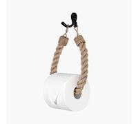 Assorted Collections Porte-Rouleau de Papier Toilette en Corde avec nœuds Blancs, Style rétro, Support Mural en Toile de Jute, Design bohème Rustique, Accessoire de Salle de Bain à thème Nautique