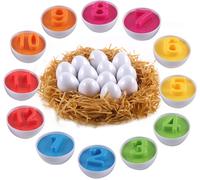 Assorted Eggs Easter Egg Toy for Children 1,2,3 Years Old Numbers and Colours Identification Montessori Toy Early Motor Skills Easter Party Children Birthday 12pcs