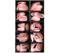 Assortiment 100 Faux Ongles Semi Transparents Roses Bout Droit Forme Ballerine G