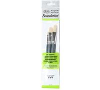 Assortiment 3 Pinceaux Manche Court Plats N°4, 10 Et 14 - Winsor Et Newton