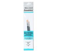 Assortiment 3 Pinceaux Manche Court Ronds N°3 Et 5 / Plat N°6 - Winsor Et Newton