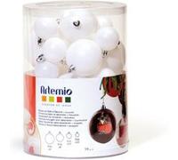 Assortiment 39 boules plastique - couleur blanche - 3 à 8 cm - Artémio G