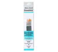 Assortiment 6 Pinceaux Manche Court Rond N°1,5 Et 6/Usé Bombé N°2/Plat N°3 Et 4