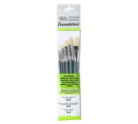 Assortiment 6 Pinceaux Manche Court Rond N°3 Et 6/Usé Bombé N°3 Et 6/Plat N°10 Et 14 - Winsor Et Newton