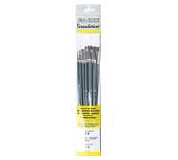 Assortiment 6 Pinceaux Manche Long Rond N°3 Et 6 / Usé Bombé N°3 Et 6 / Plat N°1